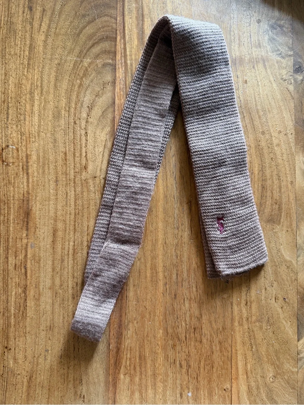 Vintage Yves Saint Laurent Men’s Tan/Brown Wool Knit Tie